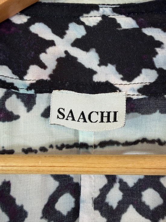 SAACHI Kimono Cocoon Water Color Print One Size Black Pink Boho Festival Casual - Picture 5 of 9